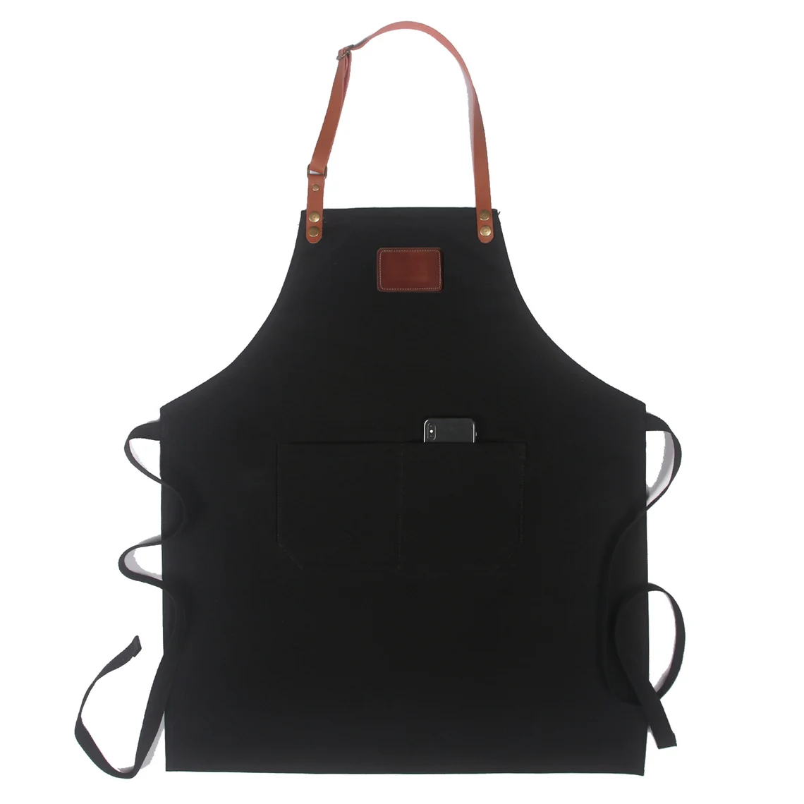 Personalized Full canvas apron with adjustable leather straps for kitchen, BBQ, restaurant,bakery,cafe,painting